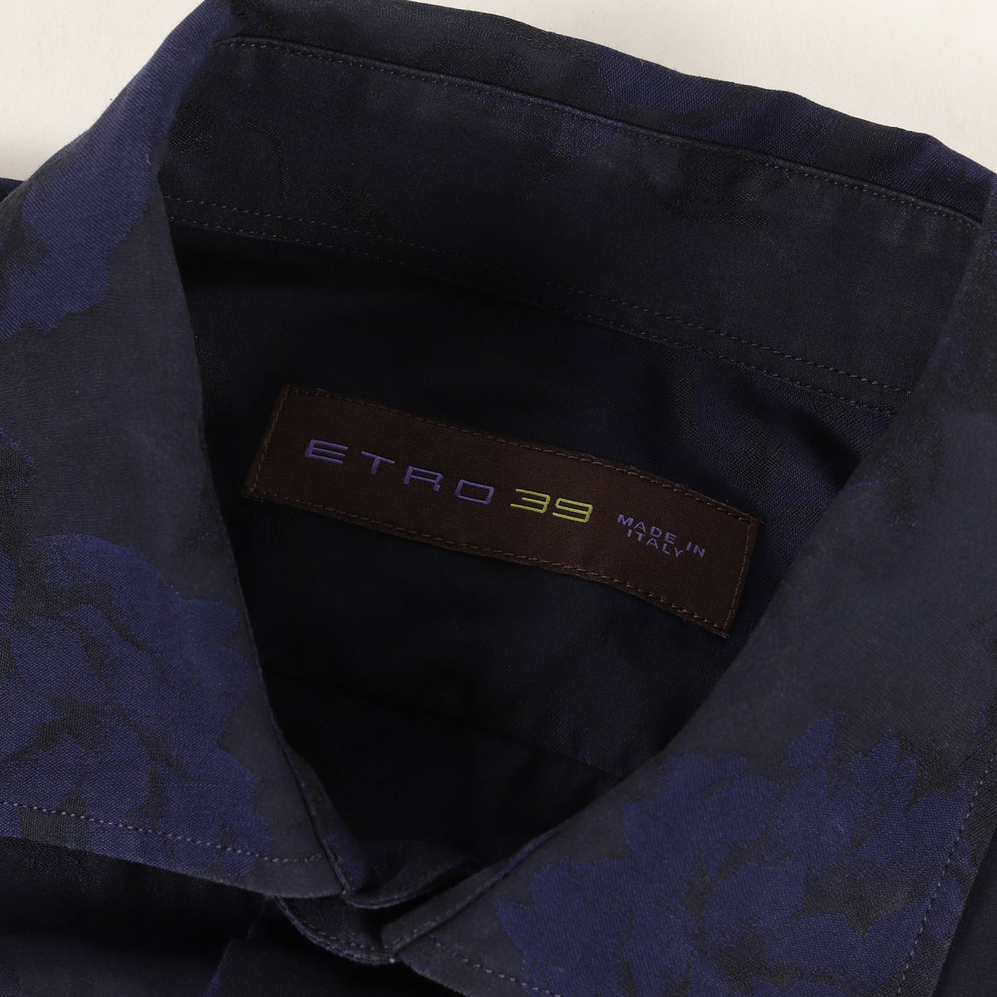 ワイドカラー フラワー ジャガード シャツ