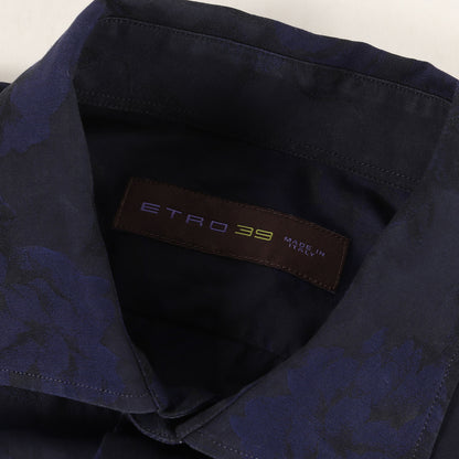 ワイドカラー フラワー ジャガード シャツ