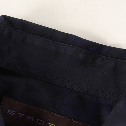 ワイドカラー フラワー ジャガード シャツ