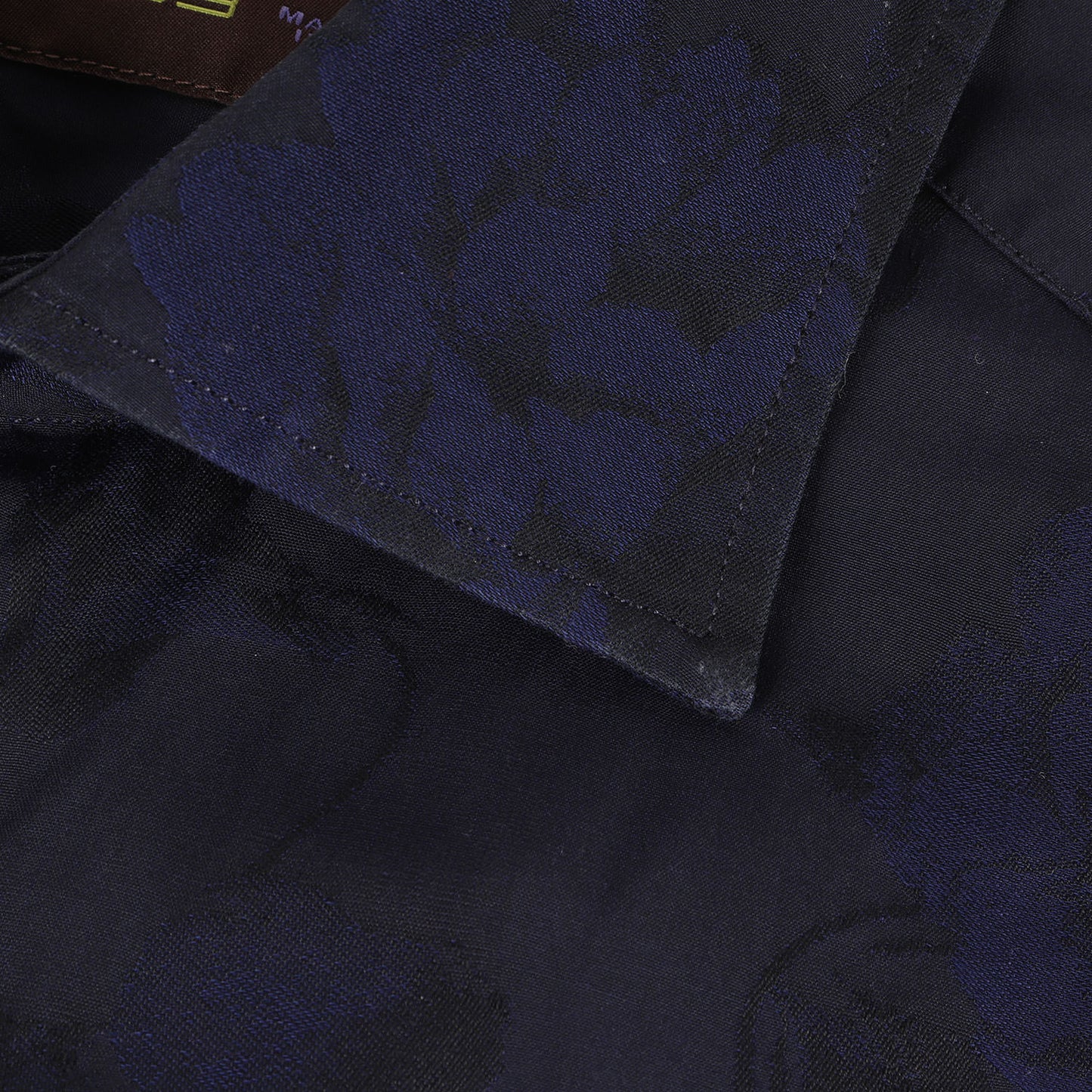 ワイドカラー フラワー ジャガード シャツ