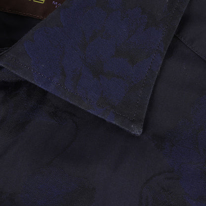 ワイドカラー フラワー ジャガード シャツ