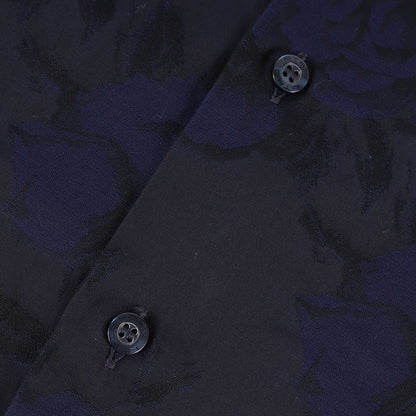 ワイドカラー フラワー ジャガード シャツ