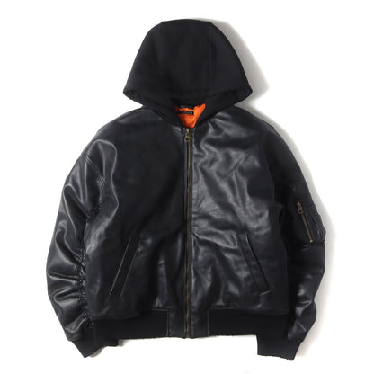 24AW フェイクレザー ボンバージャケット