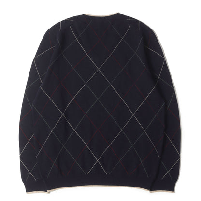 Vネック アーガイル ウール ニット セーター / SAXXON RESERVE WOOL MADE IN SCOTLAND