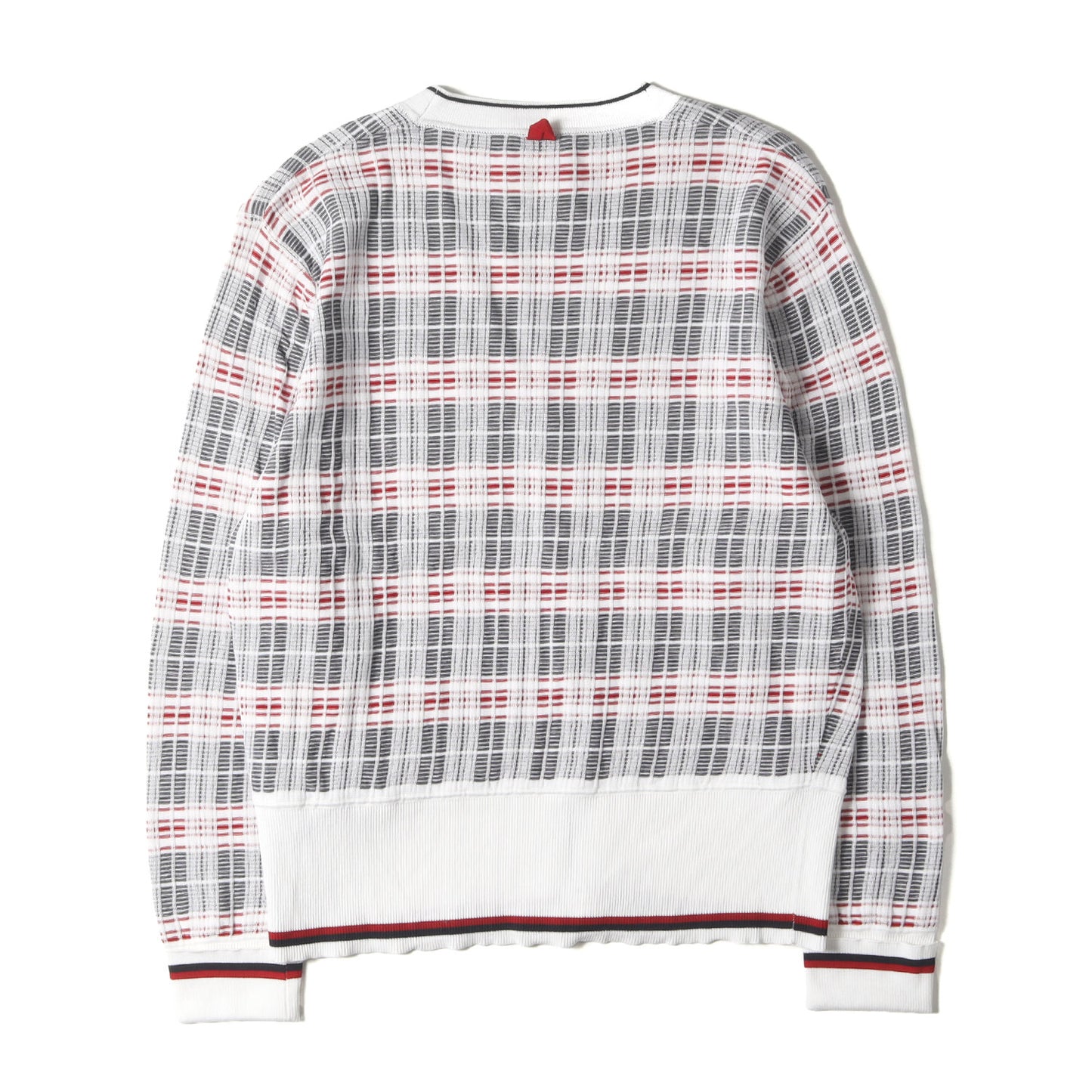 トリコロール チェック コットン ニット カーディガン