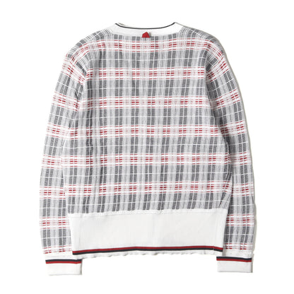 トリコロール チェック コットン ニット カーディガン