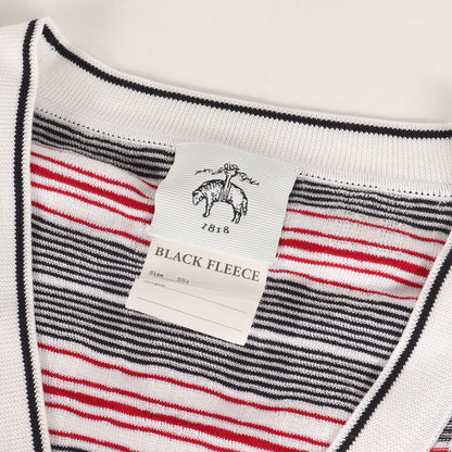 トリコロール チェック コットン ニット カーディガン