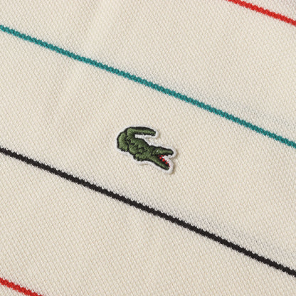 ワンポイント ワニ 刺繍 ボーダー ピケ ポロシャツ