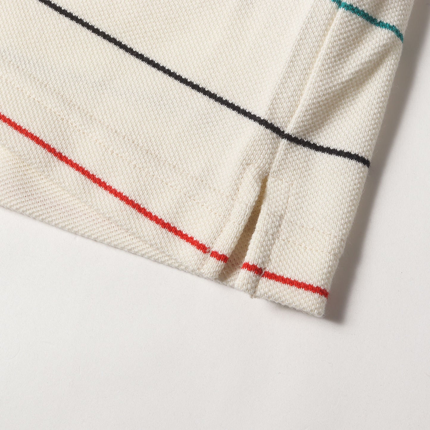 ワンポイント ワニ 刺繍 ボーダー ピケ ポロシャツ