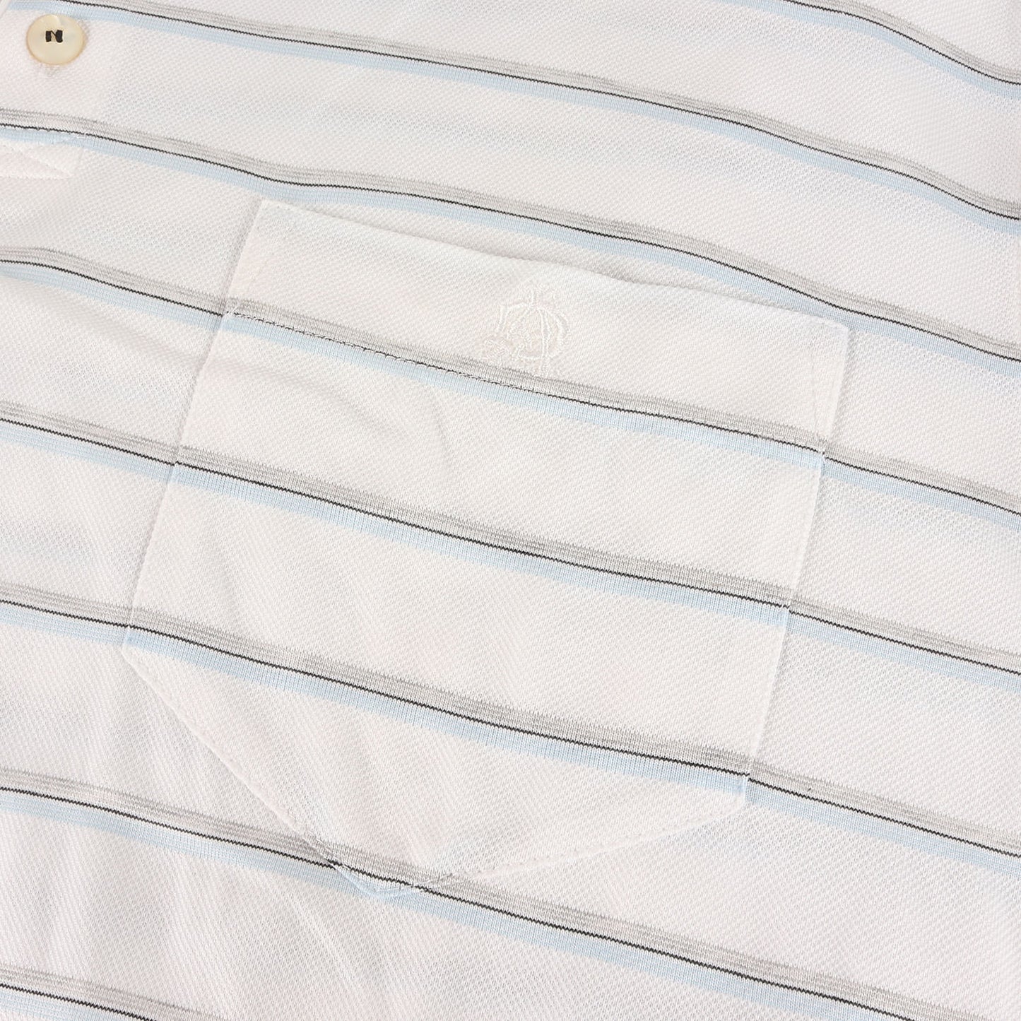 近年モデル ワンポイント刺繍ポケット ボーダー ピケ ポロシャツ