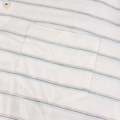 近年モデル ワンポイント刺繍ポケット ボーダー ピケ ポロシャツ