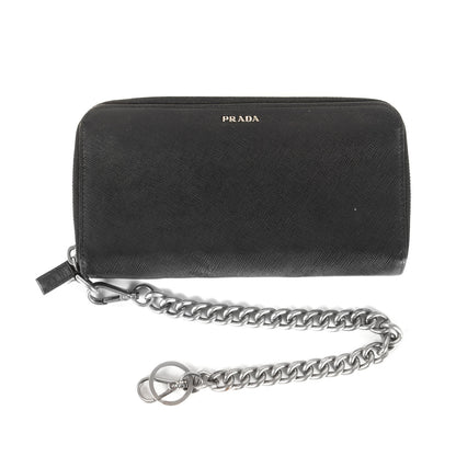 ウォレットチェーン付き サフィアーノレザー ロングウォレット