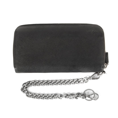 ウォレットチェーン付き サフィアーノレザー ロングウォレット