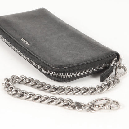 ウォレットチェーン付き サフィアーノレザー ロングウォレット