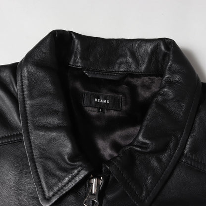24AW ワイドフィット 4ポケット シープレザー ブルゾン