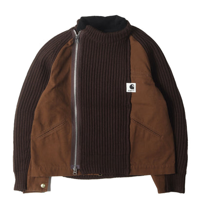 25AW × Carhartt WIP ウォッシュド加工 ダックキャンバス ニット コンビ ジャケット (Washed Duck x Wool Knit Blouson)