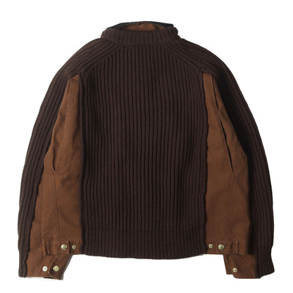 25AW × Carhartt WIP ウォッシュド加工 ダックキャンバス ニット コンビ ジャケット (Washed Duck x Wool Knit Blouson)