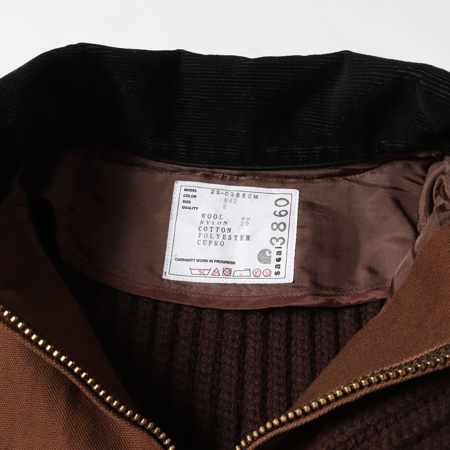 25AW × Carhartt WIP ウォッシュド加工 ダックキャンバス ニット コンビ ジャケット (Washed Duck x Wool Knit Blouson)