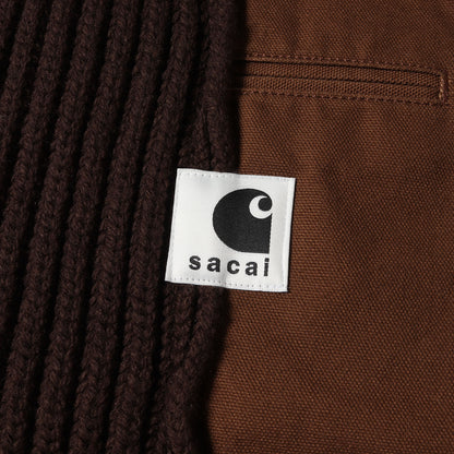 25AW × Carhartt WIP ウォッシュド加工 ダックキャンバス ニット コンビ ジャケット (Washed Duck x Wool Knit Blouson)