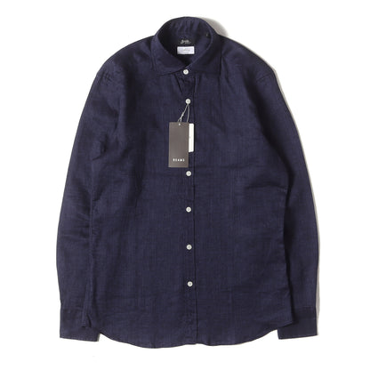 25SS リネン ナチュラルストレッチ ワイドカラーシャツ