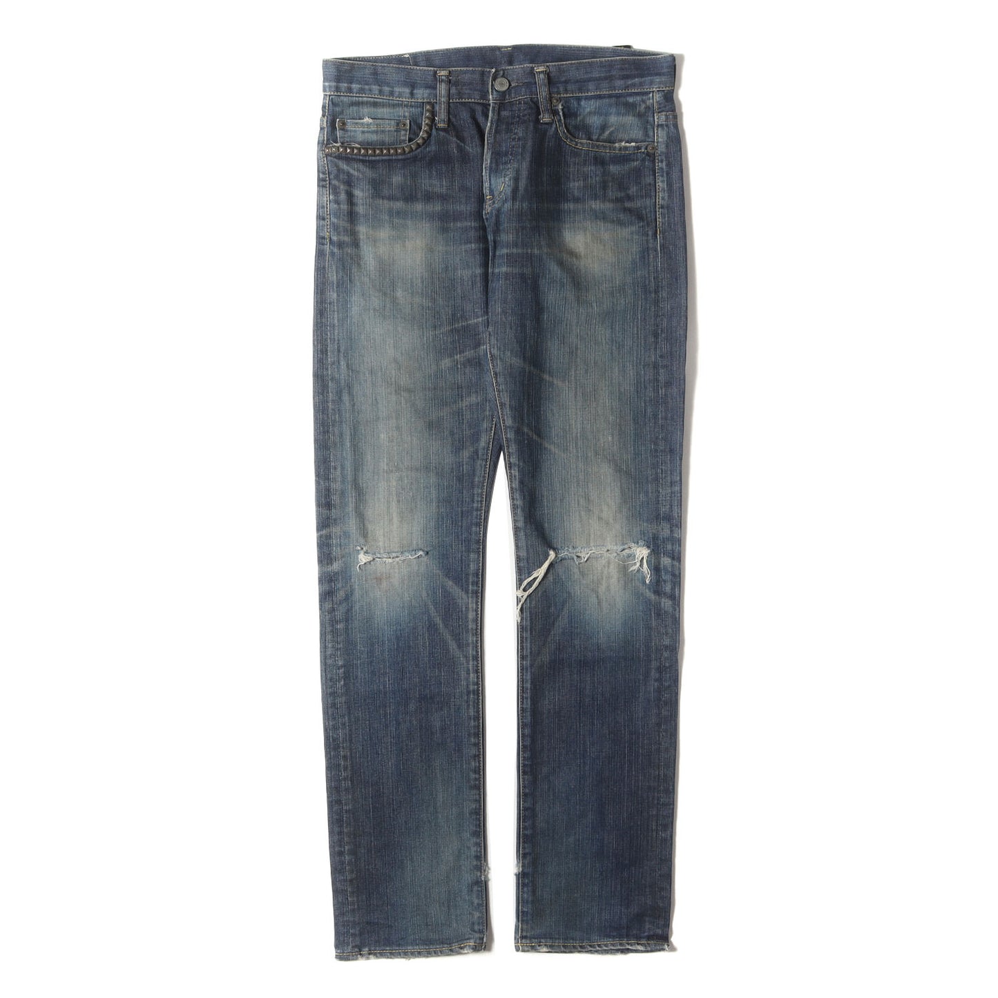 スタッズ付き ストレッチ デニムパンツ