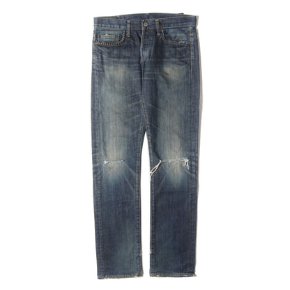 スタッズ付き ストレッチ デニムパンツ