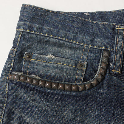 スタッズ付き ストレッチ デニムパンツ