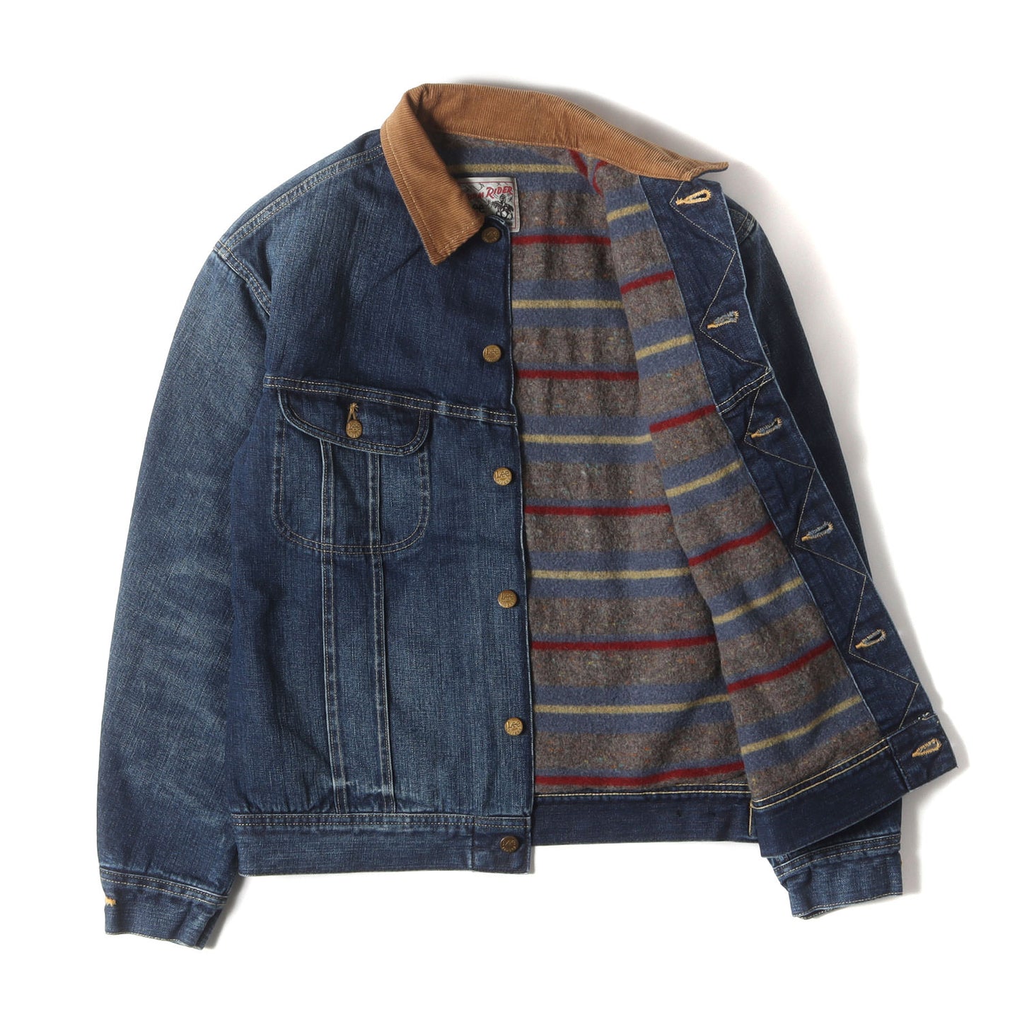 25AW × Lee ヴィンテージウォッシュ ブランケット付き デニム トラッカー ジャケット (LEE / SD Storm Rider Denim Jacket 101 LJ VW)