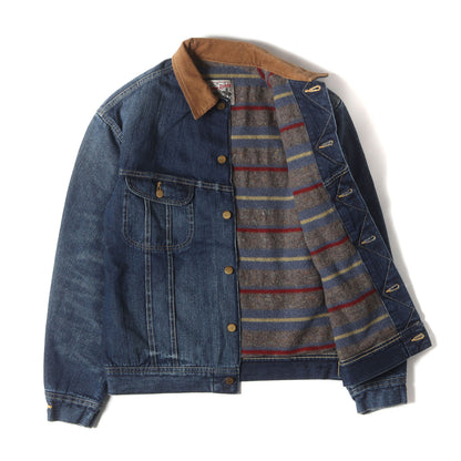 25AW × Lee ヴィンテージウォッシュ ブランケット付き デニム トラッカー ジャケット (LEE / SD Storm Rider Denim Jacket 101 LJ VW)