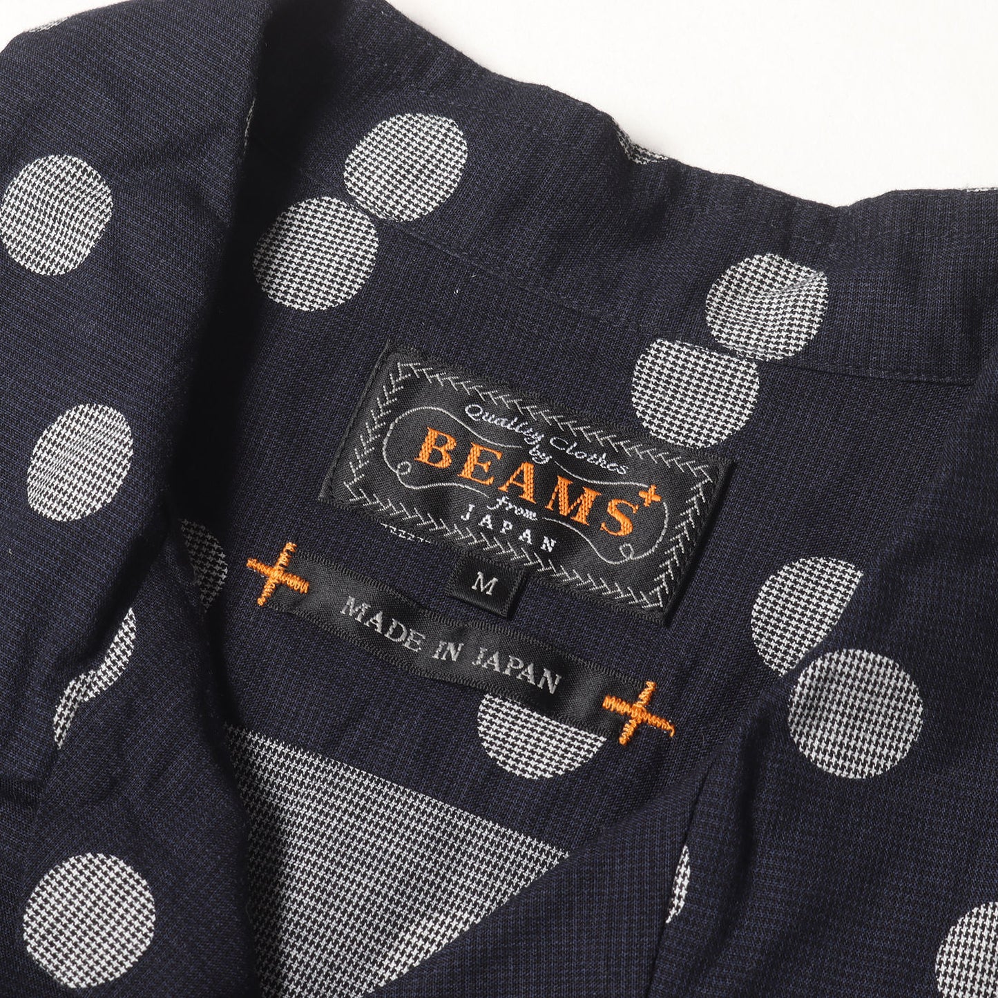 24AW オープンカラー ハウンドトゥースドット シャツ (Open Collar Shirt Over Print) / BEAMS PLUS