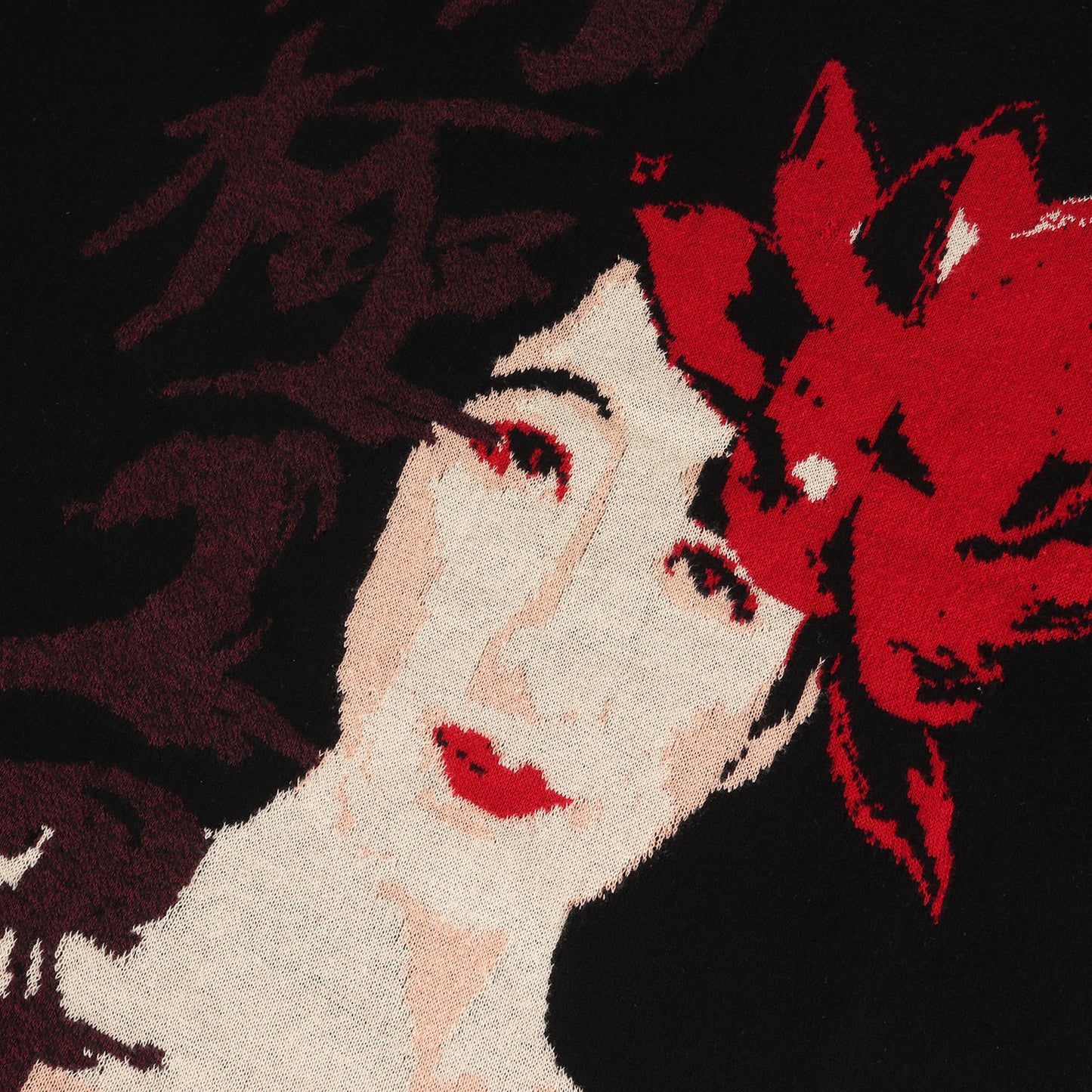 グラフィック ロゴ ハイゲージ コットン ニット (南極2号 JQ PO) / BLACK Scandal