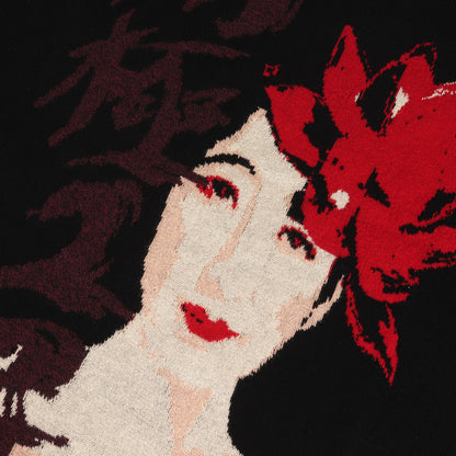 グラフィック ロゴ ハイゲージ コットン ニット (南極2号 JQ PO) / BLACK Scandal