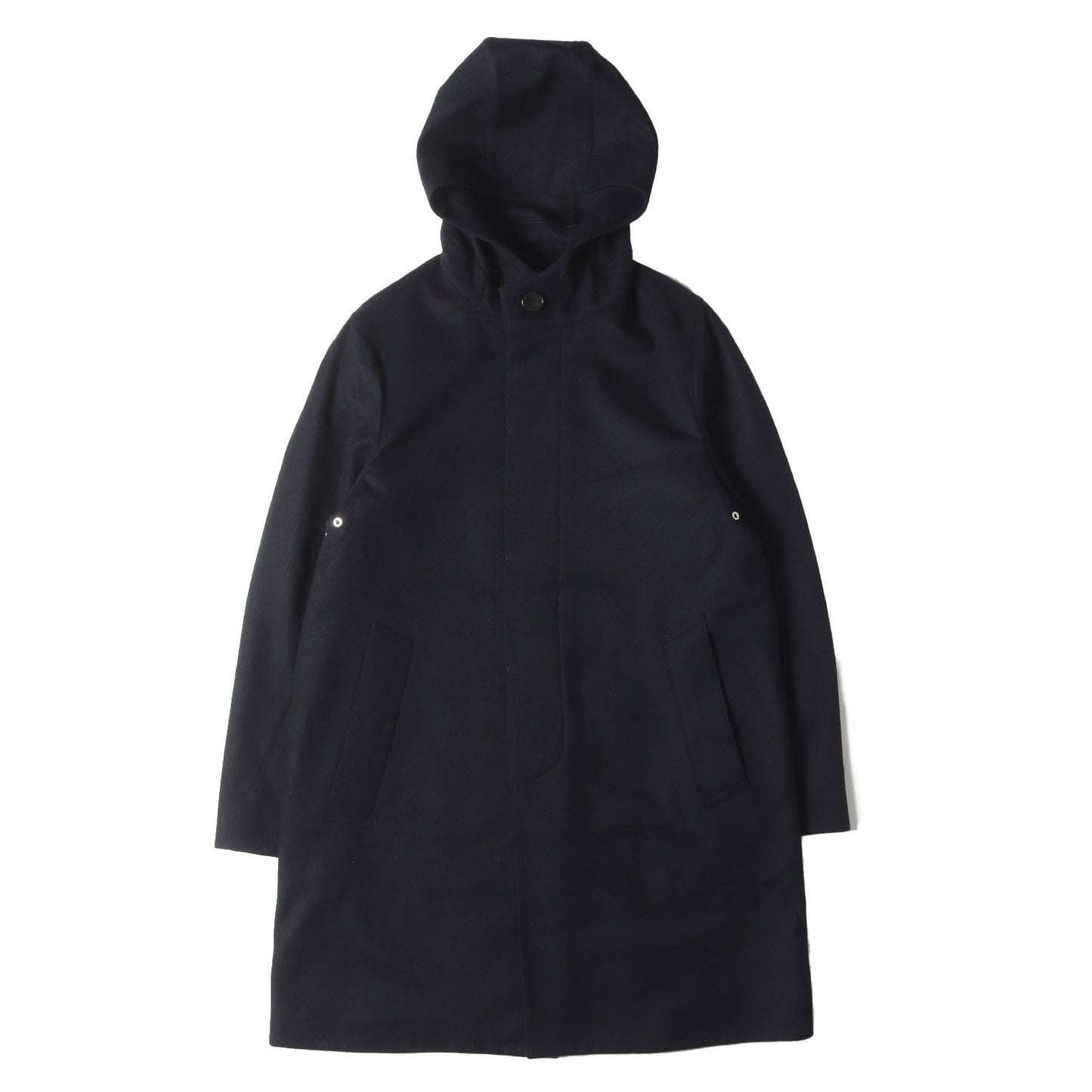 フライフロント フーテッド ウールモッサ コート