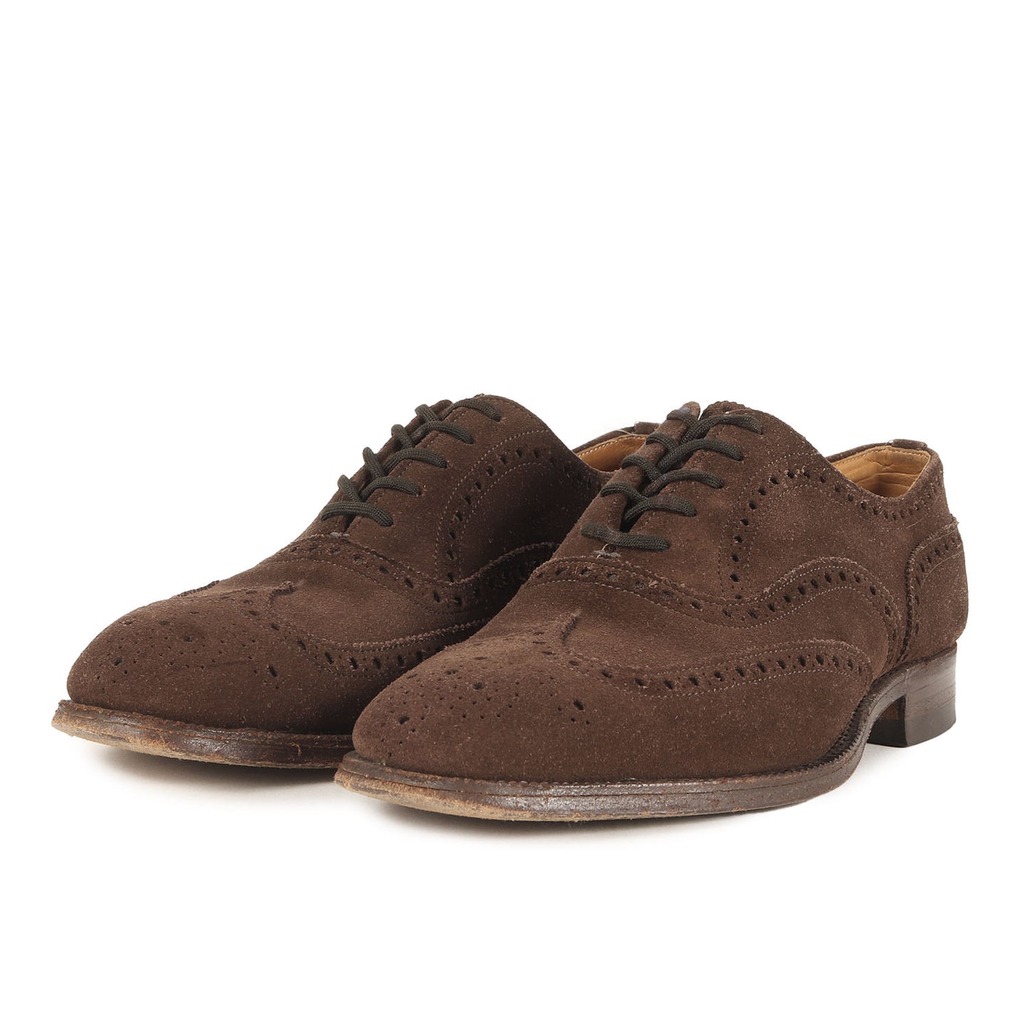 フルグローブ スウェード メダリオン ウイングチップ オックスフォード シューズ