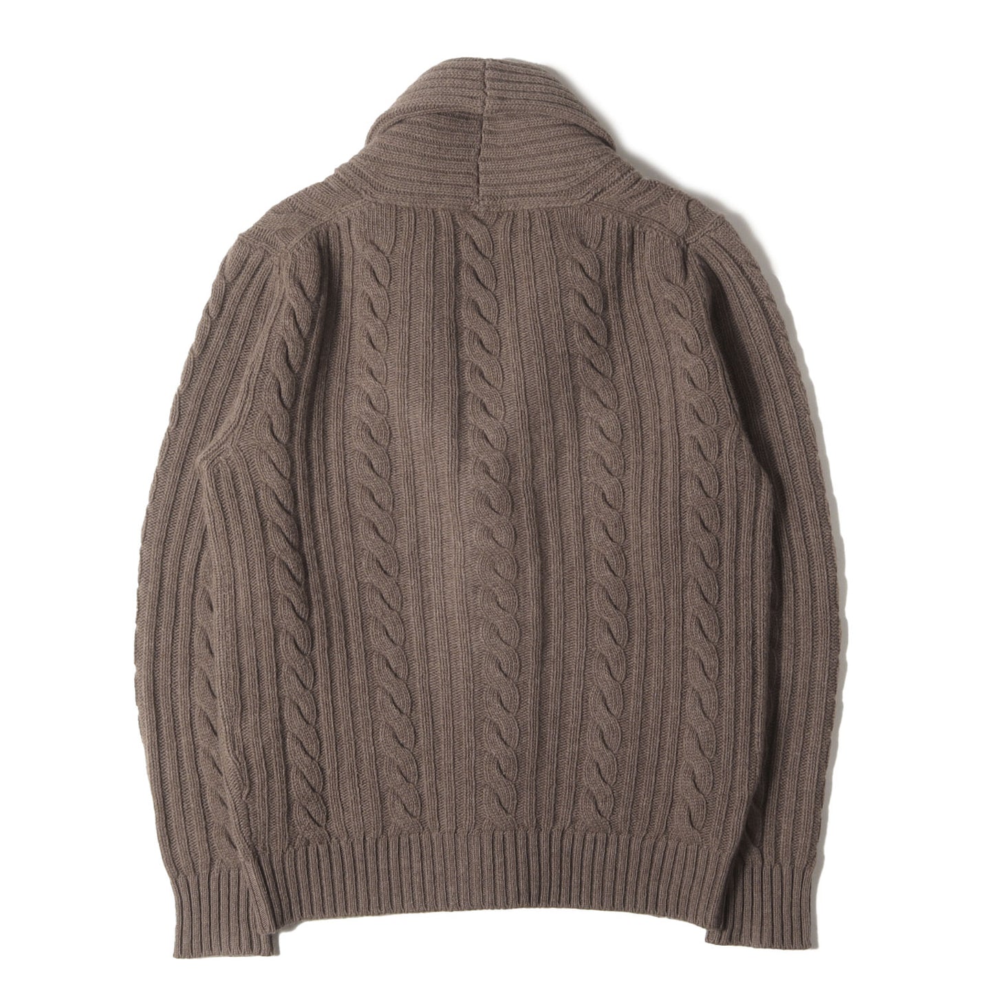 ショールカラー ケーブルニット カーディガン