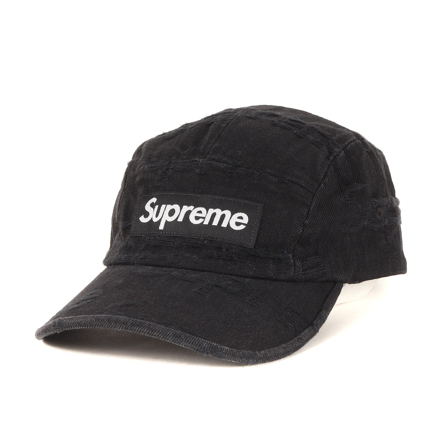 21SS ロゴジャガード デニム キャンプ キャップ (Frayed Logos Denim Camp Cap)