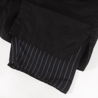 ストライプキュプラ イージー クロップド ラップパンツ / POUR HOMME