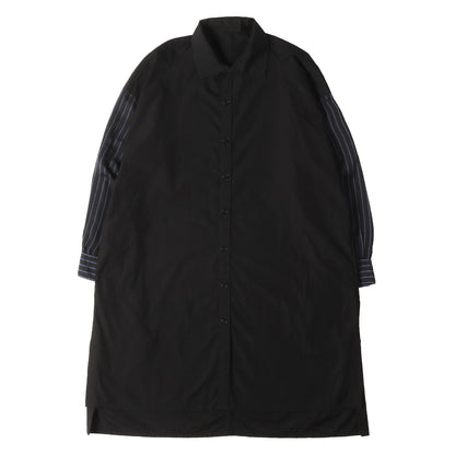 ストライプ スリーブ 切替 変型 ロング シャツ (Products dyed Stripe Sleeve Shirts) / POUR HOMME