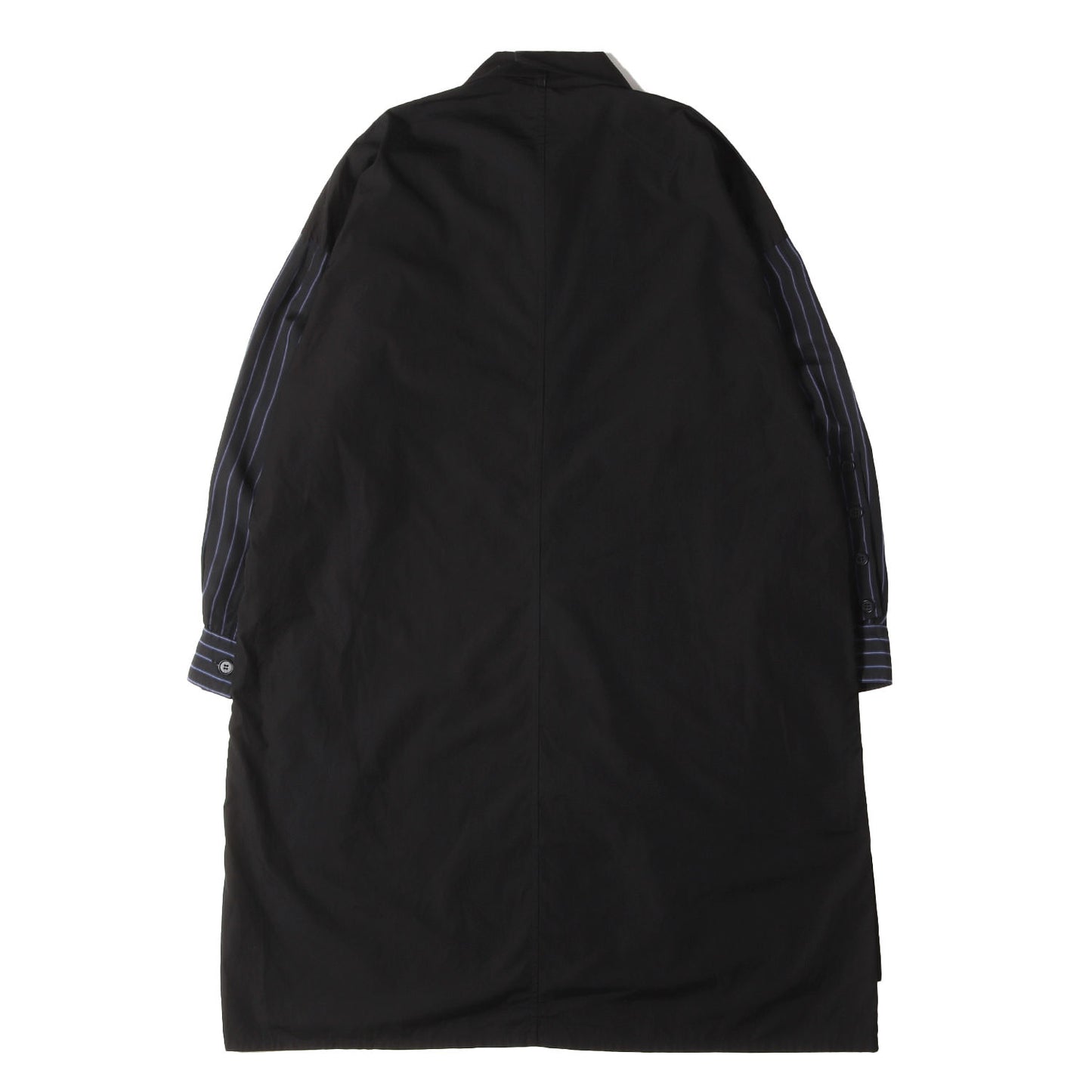 ストライプ スリーブ 切替 変型 ロング シャツ (Products dyed Stripe Sleeve Shirts) / POUR HOMME