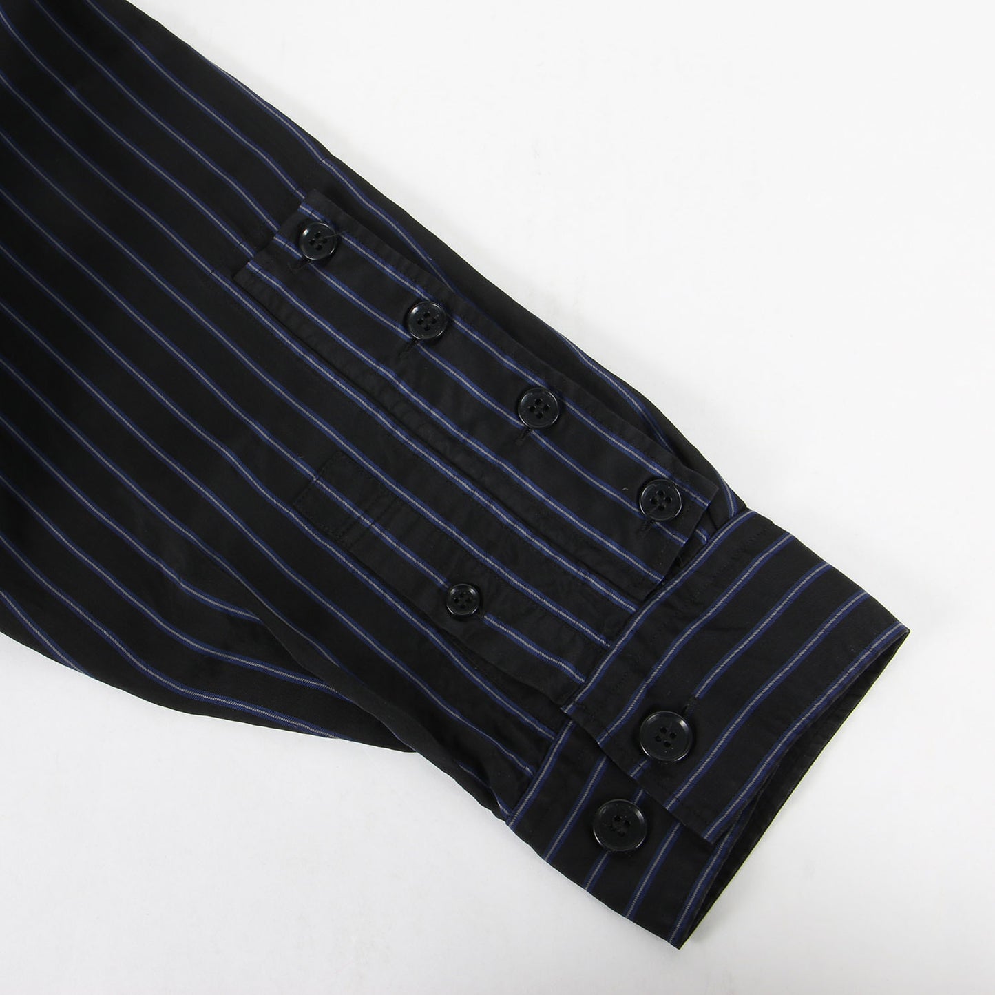 ストライプ スリーブ 切替 変型 ロング シャツ (Products dyed Stripe Sleeve Shirts) / POUR HOMME