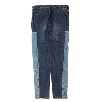 21AW ベルテッド ドッキング スキニー デニム パンツ