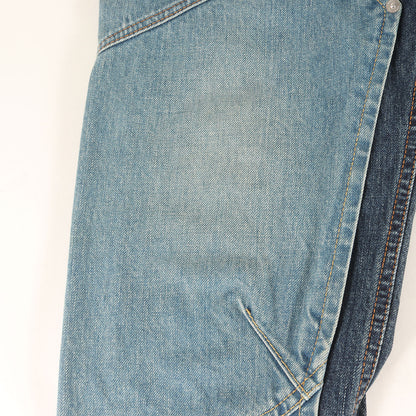 21AW ベルテッド ドッキング スキニー デニム パンツ