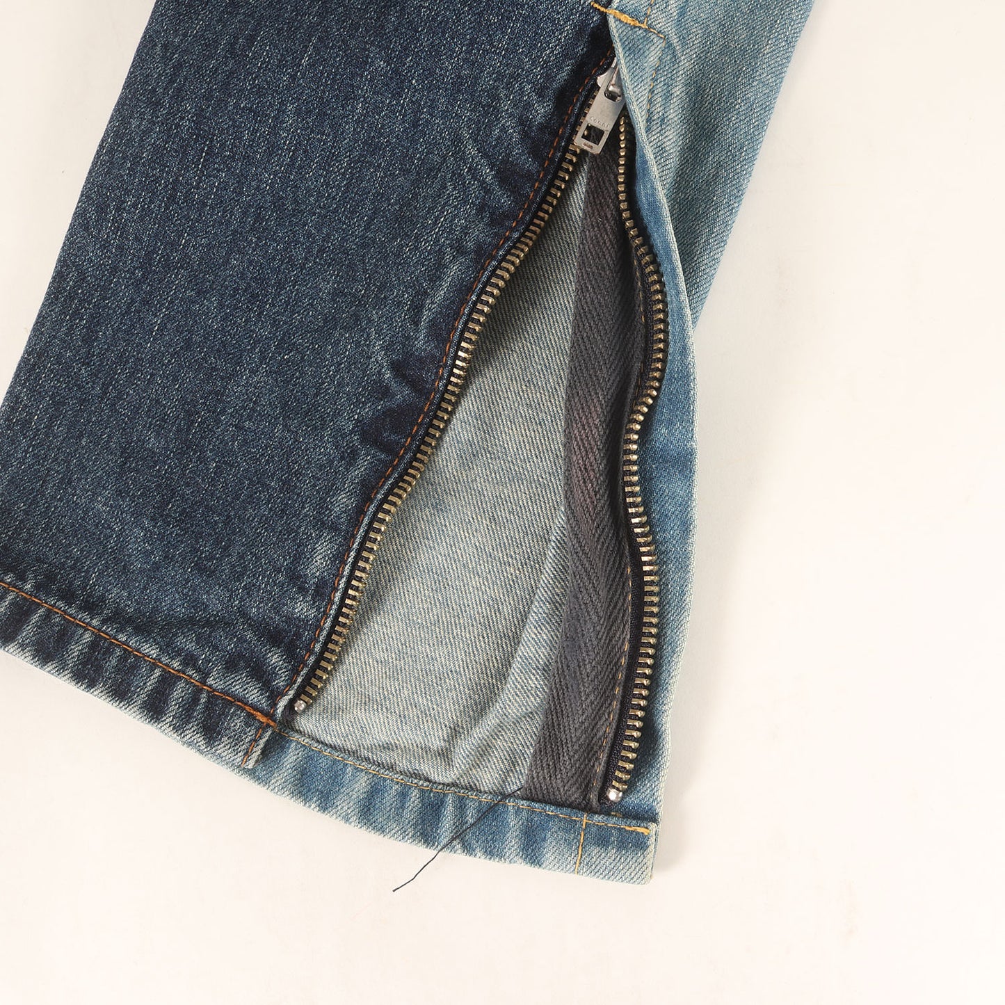 21AW ベルテッド ドッキング スキニー デニム パンツ