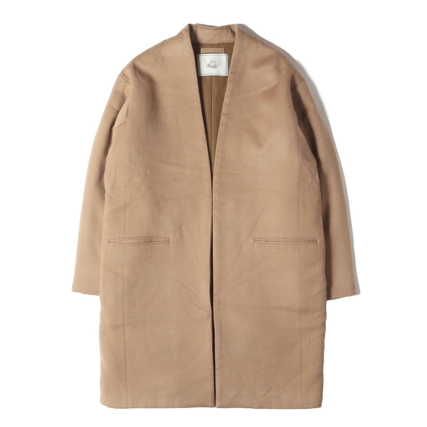 ノーカラー カシミヤ混 ウール コート (WOOL CASHMERE NO COLLAR COAT)