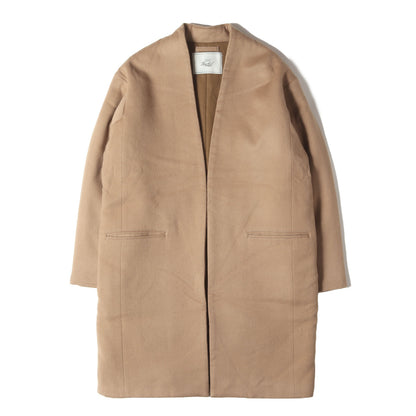 ノーカラー カシミヤ混 ウール コート (WOOL CASHMERE NO COLLAR COAT)