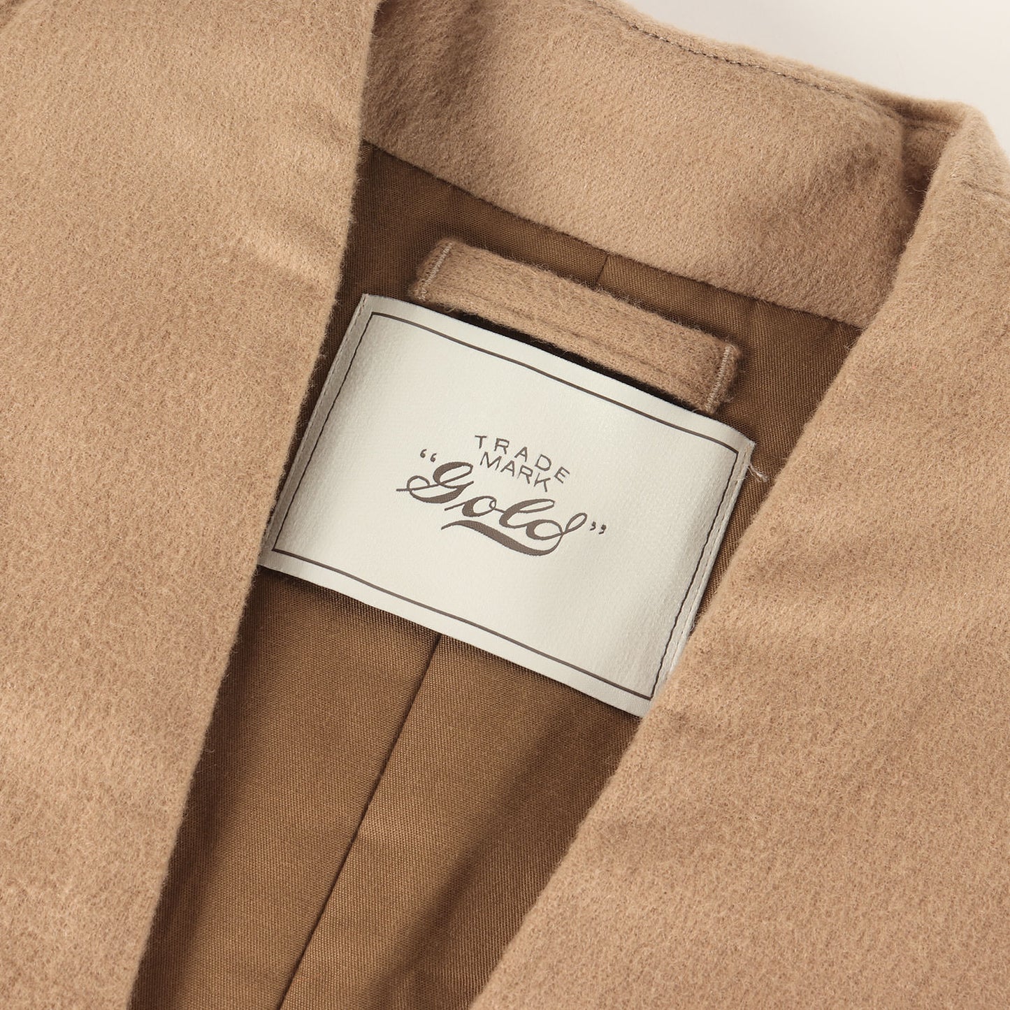 ノーカラー カシミヤ混 ウール コート (WOOL CASHMERE NO COLLAR COAT)