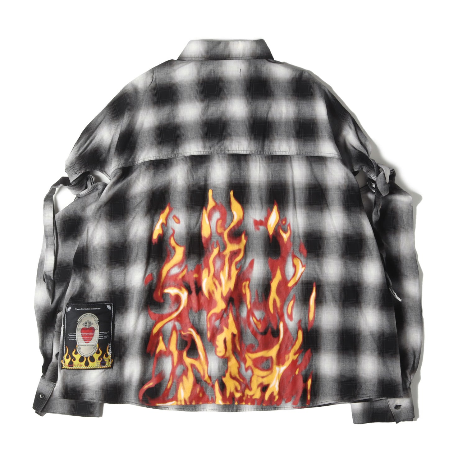 22SS オンブレチェック 結びスリーブ フランネル シャツ (MUSUBI SHIRT)