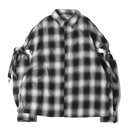 22SS オンブレチェック 結びスリーブ フランネル シャツ (MUSUBI SHIRT)