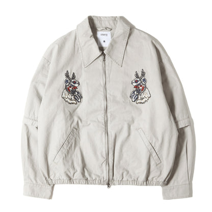 25AW ウォッシュ加工 グラフィック ブランドロゴ 刺繍 ブルゾン (2WAY DETACHABLE EMBROIDERY BLOUSON)