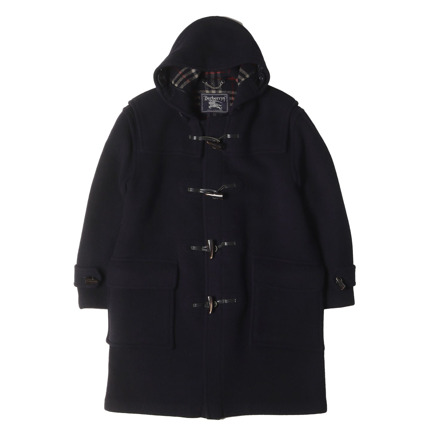 90s - 00s 裏地チェック メルトン ダッフルコート / MADE IN ENGLAND